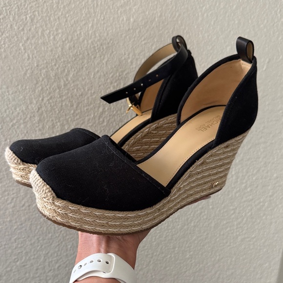 Michael Kors Black Wedge Espadrilles - Picture 1 of 5